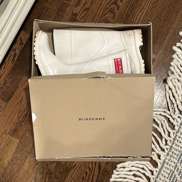 White Burberry Rain Boots - Picture 9 of 9